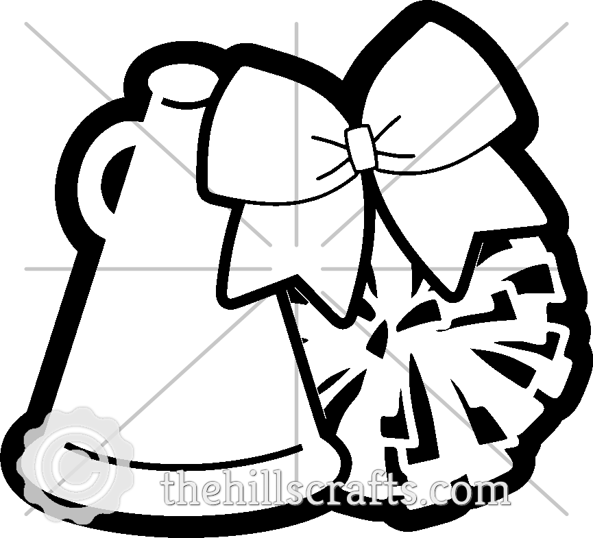 Cheer Cheerleader Pom - Megaphone - Bow Trinket