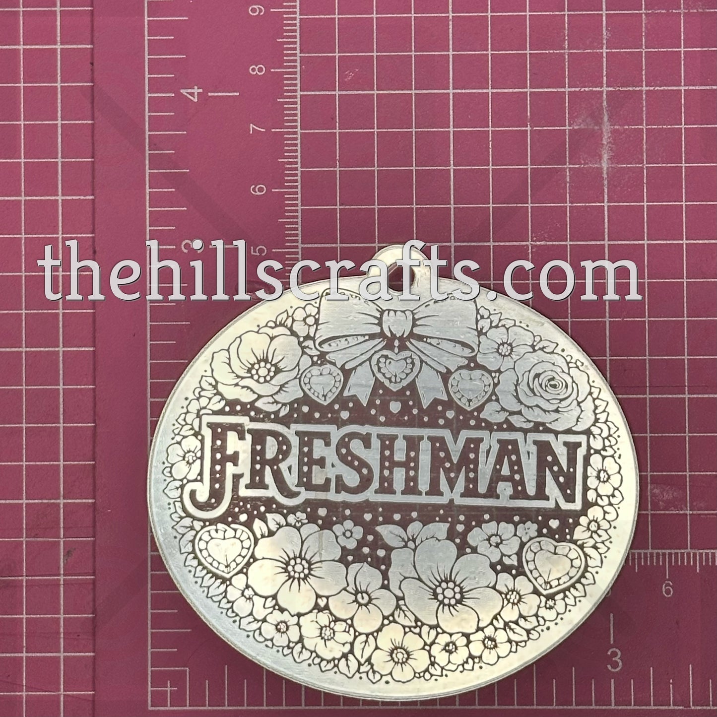 Freshman with Flowers and Bow - Homecoming Trinkets - Mirror Acrylic Trinket