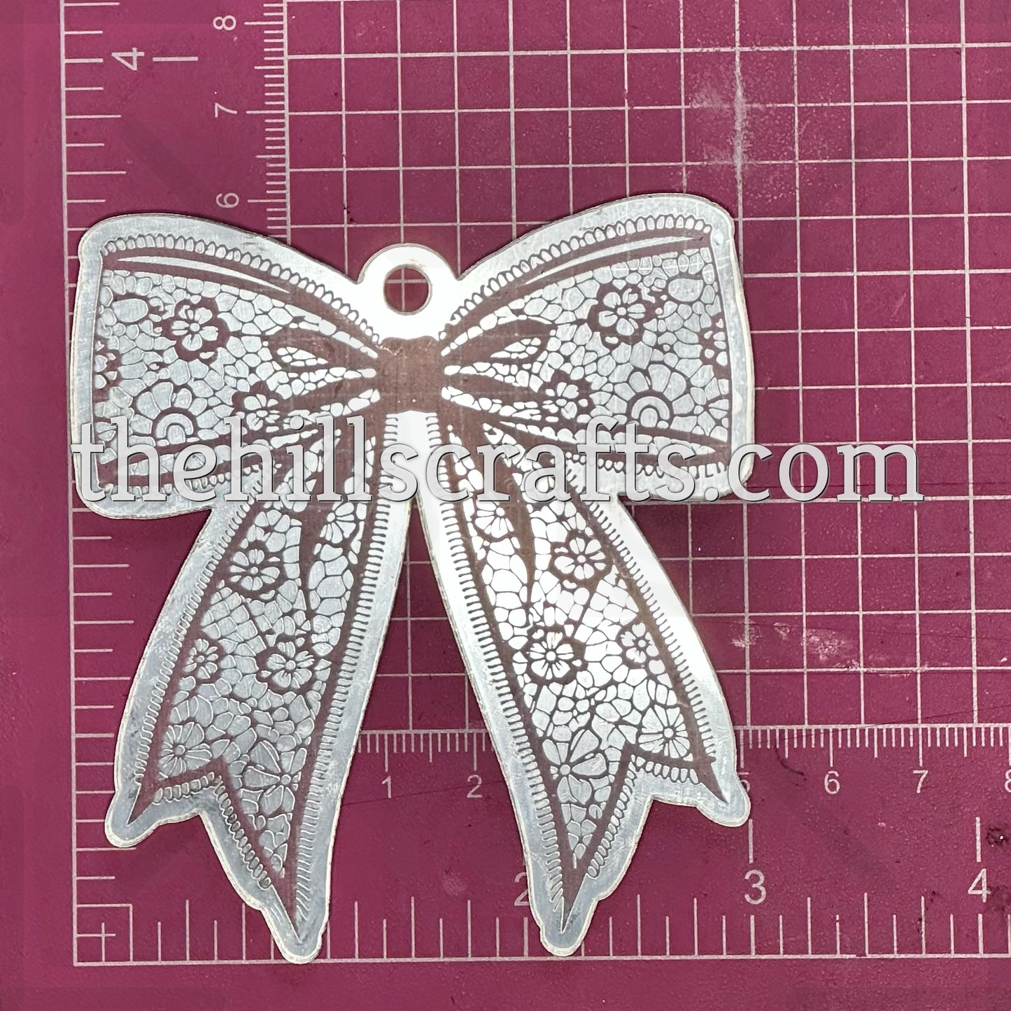 Lace Bow Homecoming Trinket - Mirror Acrylic Trinket