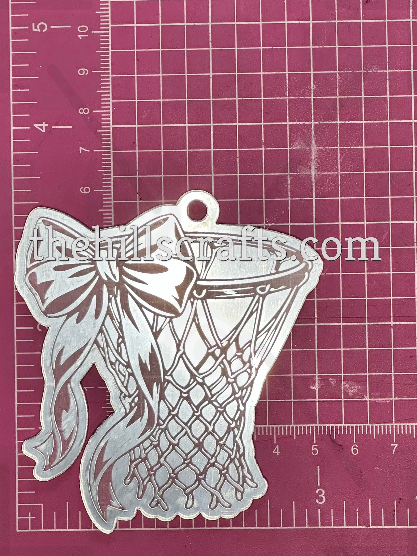 Basketball Hoop with Bow Trinket