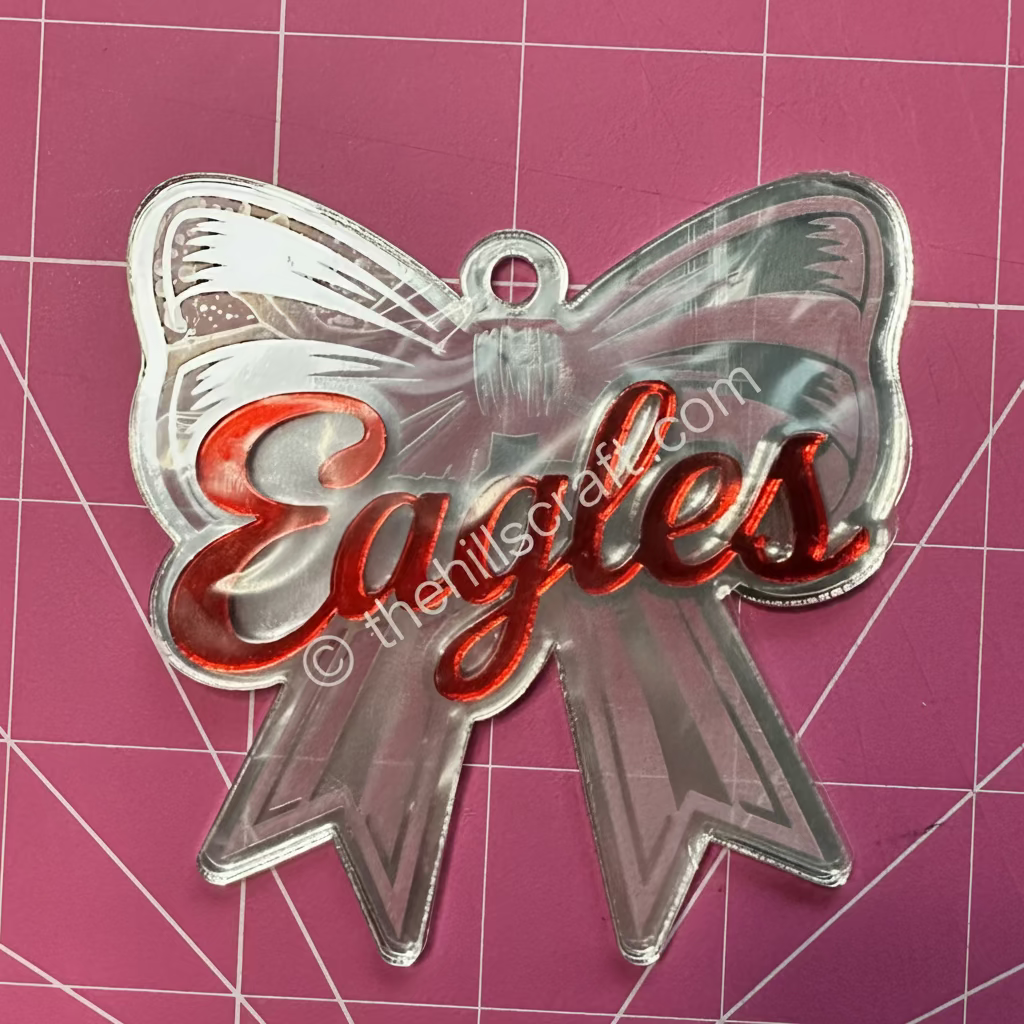 Custom Mascot Bow - Stacked 2 Layer Acrylic Homecoming Trinket