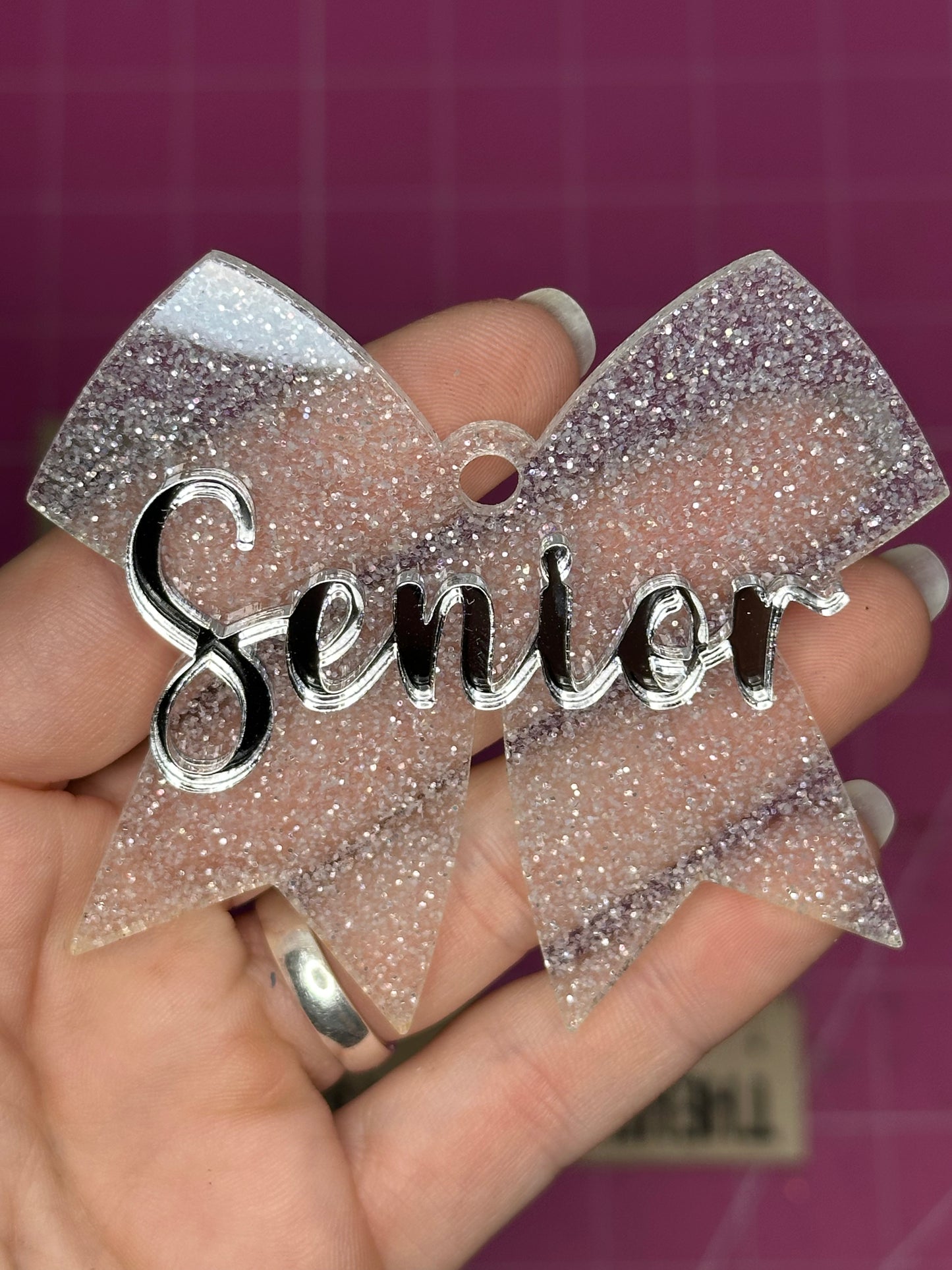 Senior Bow 2 Layer Acrylic Homecoming Trinket