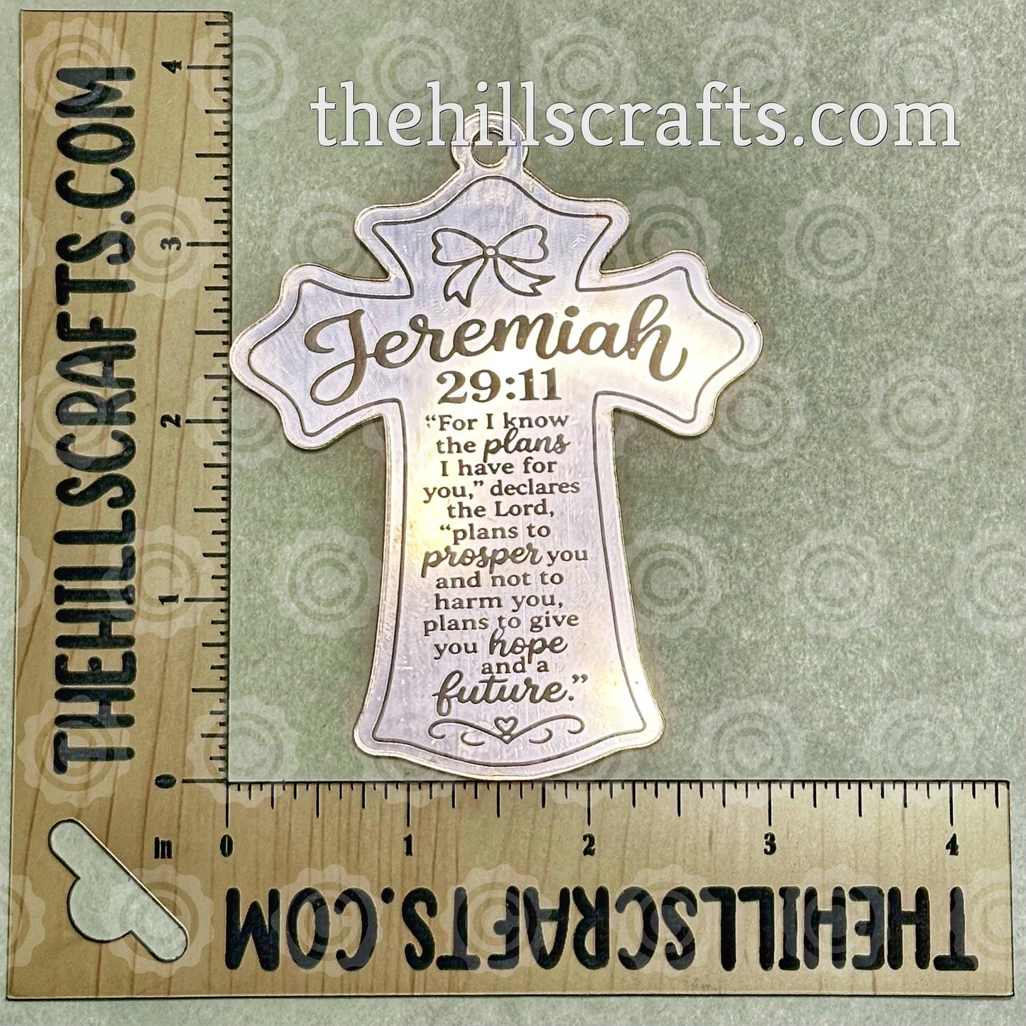 Cross With Jeremiah 29:11 - Charm - Laser Engraved - Homecoming Trinket