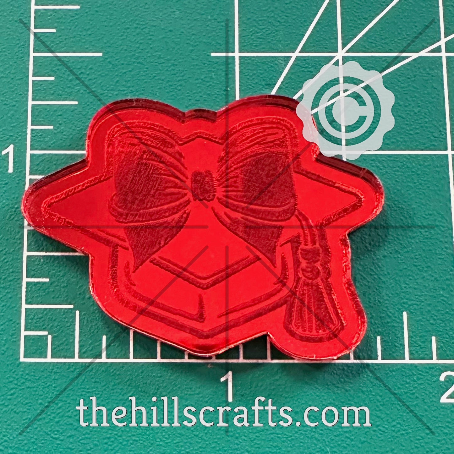 Bow Grad Cap Senior Acrylic Bow Center