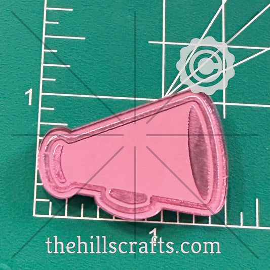 Cheer Megaphone Acrylic Bow Center