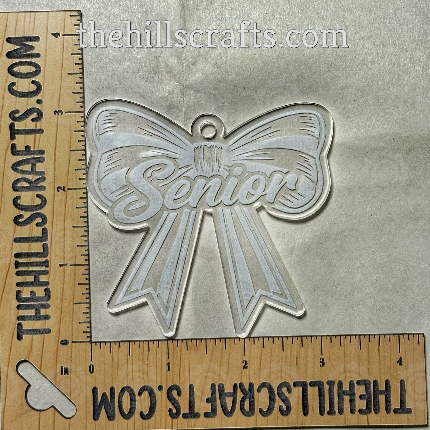 Senior with Lined Bow - Homecoming Trinkets - Mirror Acrylic Trinket