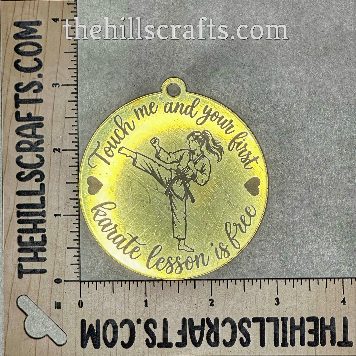 Karate Charm - Single Layer Engraved Homecoming Trinket