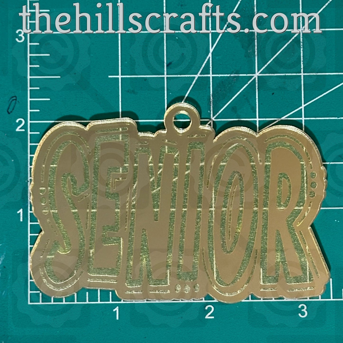 Senior (Lines and Dots) Word Art Homecoming Trinket - Mirror Acrylic Trinket