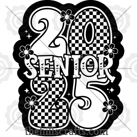 Class of 2025 Retro Checkered Trinket