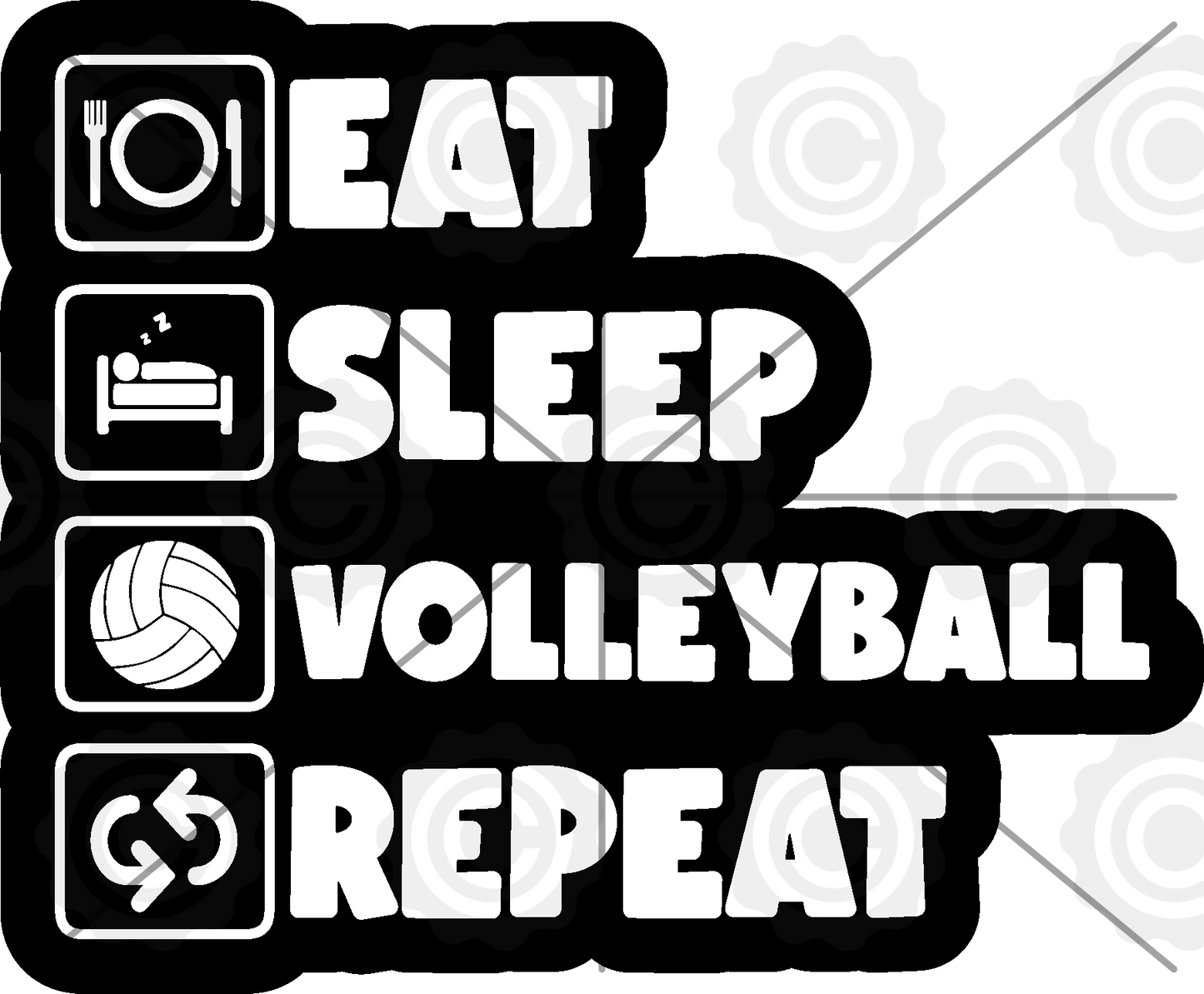 Eat Sleep Volleyball Trinket 2