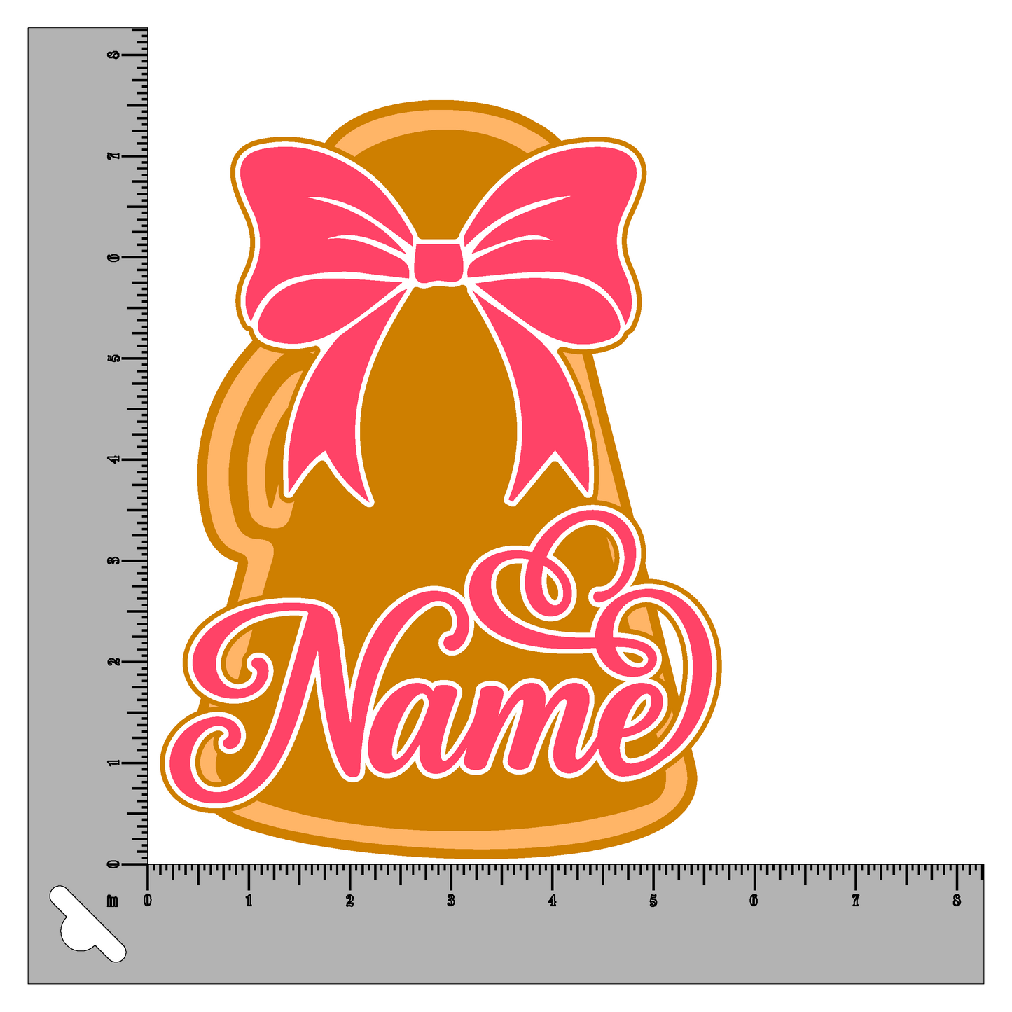 Custom Name Cheer Megaphone Mum Center  - Three Layers