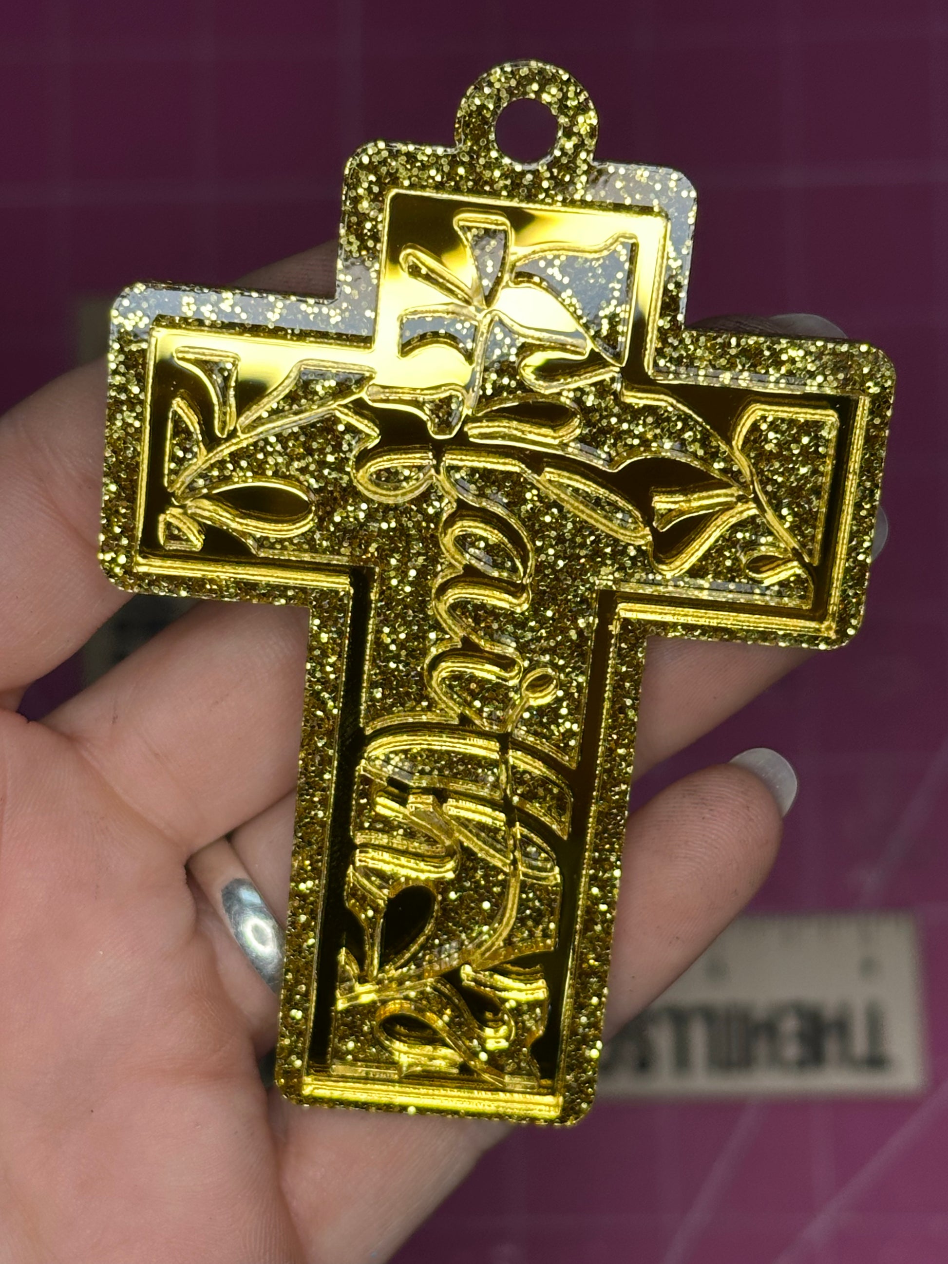 Gold on Gold Faith Cross