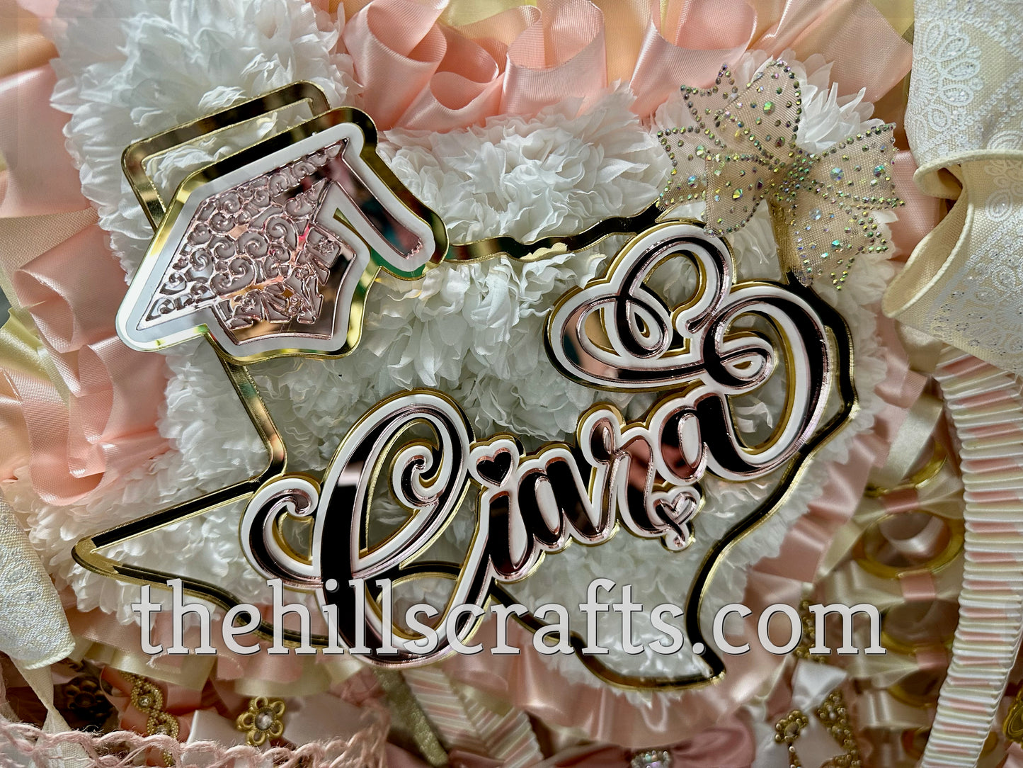 Custom Name  Senior Texas Shape Mum Center  - Three Layers