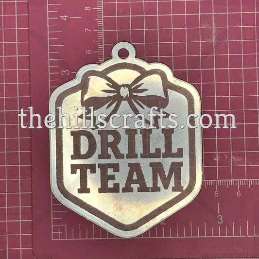 Drill Team Word Trinket with Bow - Homecoming Trinket - Mirror Acrylic Trinket
