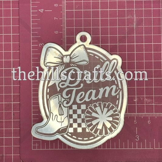 Drill Team Bow Pom Boot - Homecoming Trinket - Mirror Acrylic Trinket