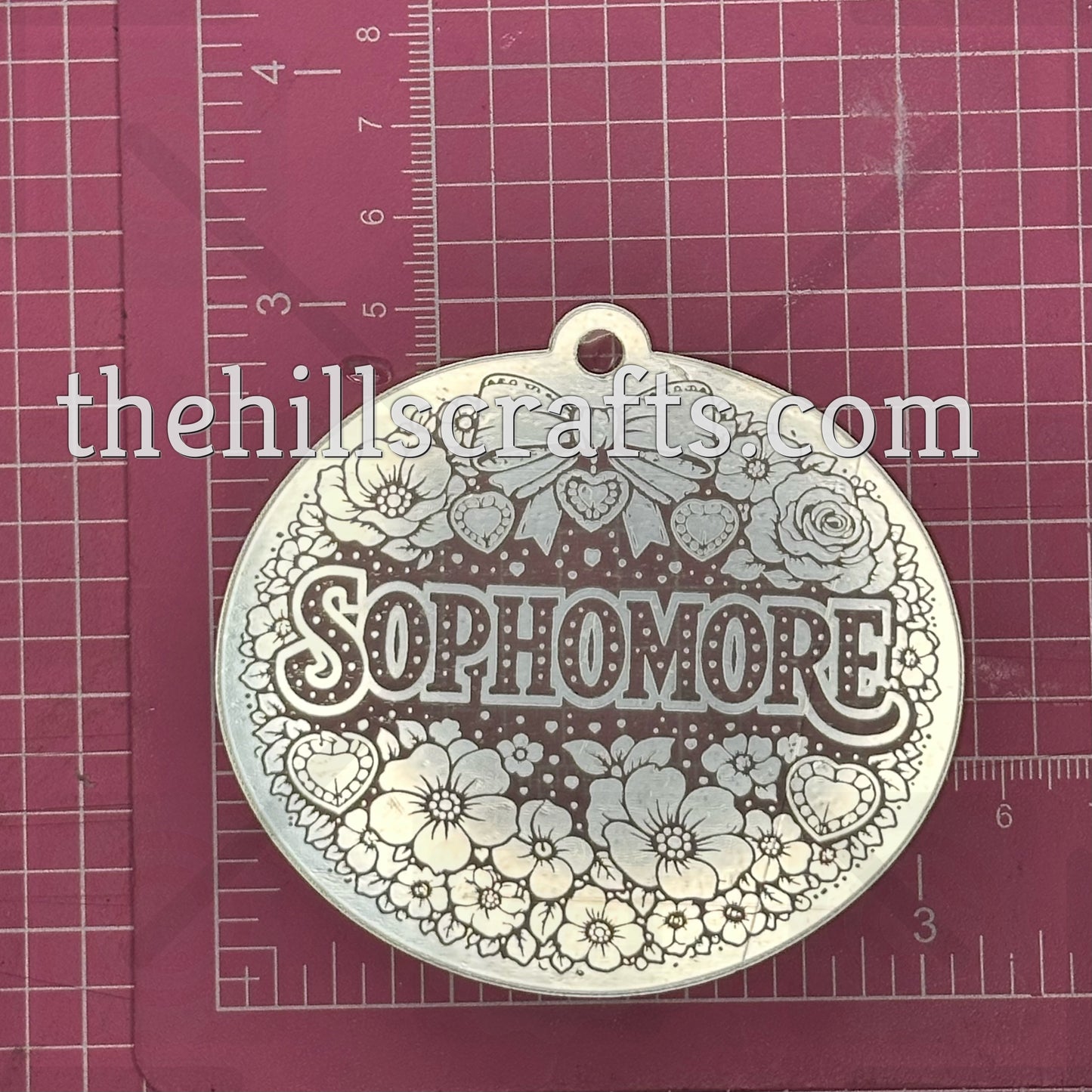 Sophomore with flower and bow - Homecoming Trinkets - Mirror Acrylic Trinket