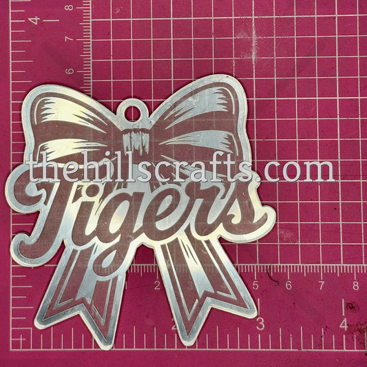 Tigers Bow Homecoming Trinket - Mirror Acrylic Trinket