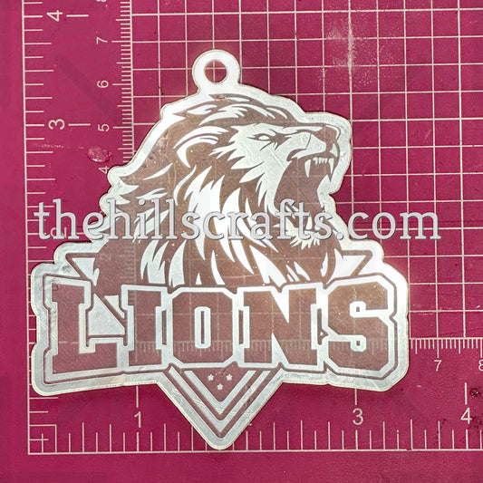 Lions with Lion Head Homecoming Trinket - Mirror Acrylic Trinket