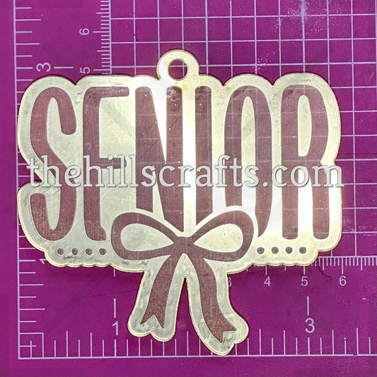 Senior with Bow & Dots - Homecoming Trinkets - Mirror Acrylic Trinket