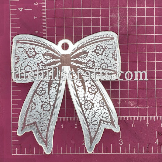 Lace Bow Homecoming Trinket - Mirror Acrylic Trinket