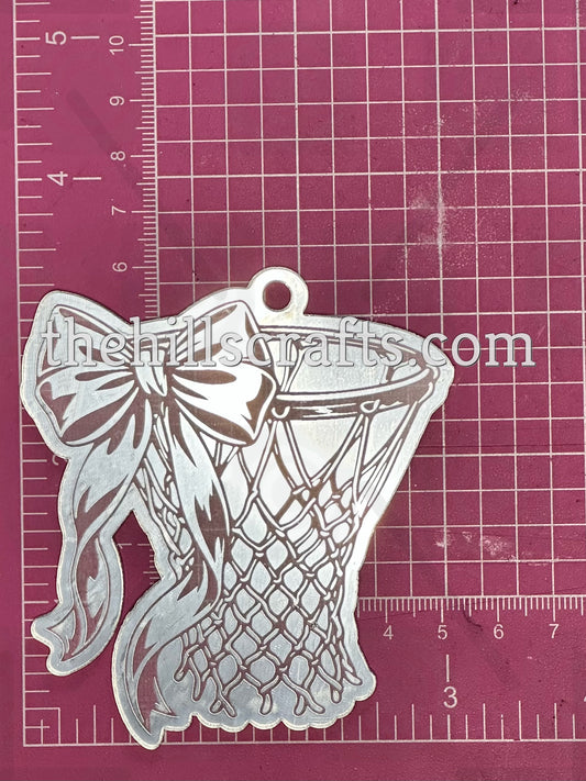 Basketball Hoop with Bow Trinket