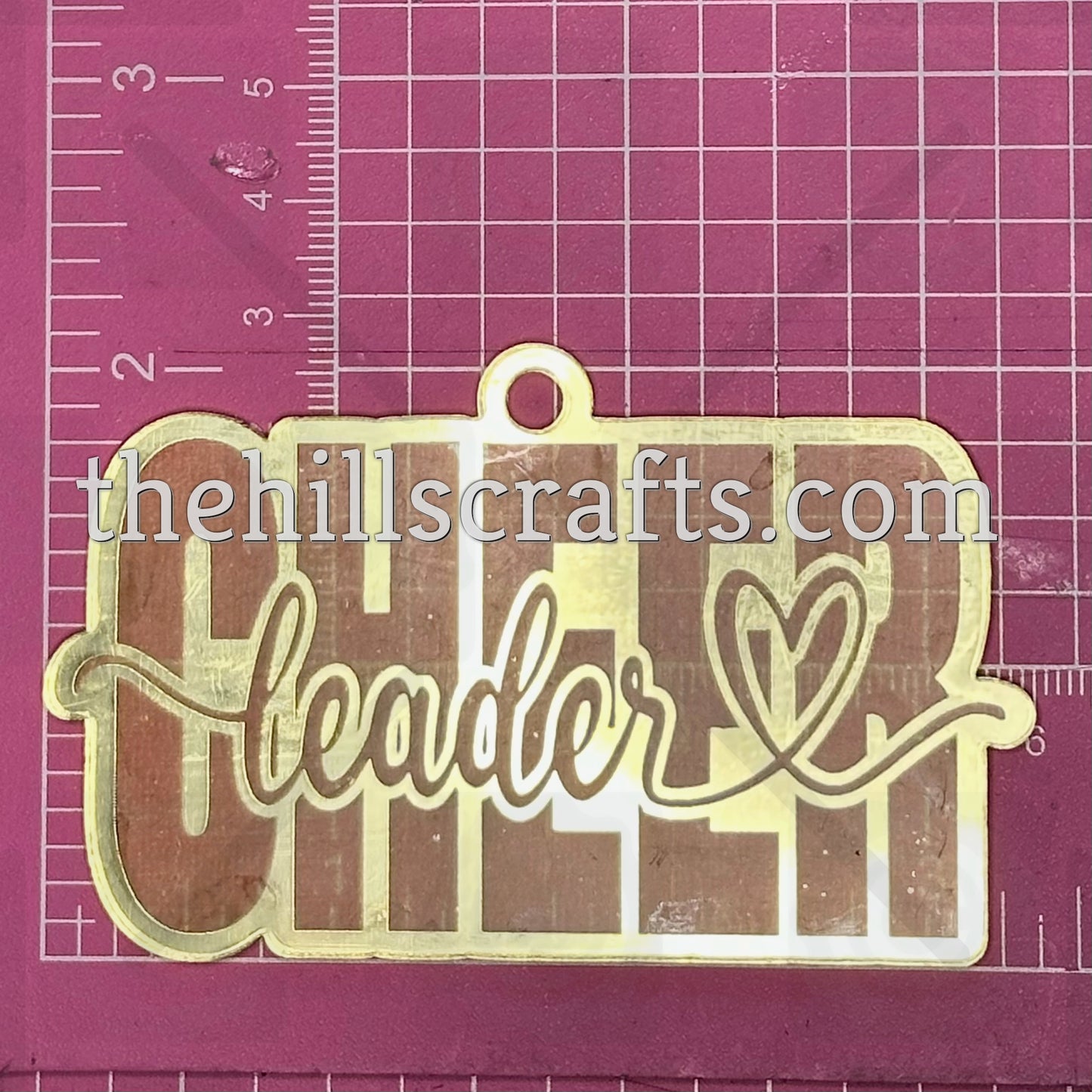 Cheer - Cheerleader with heart Trinket Homecoming Mirror Acrylic Trinket