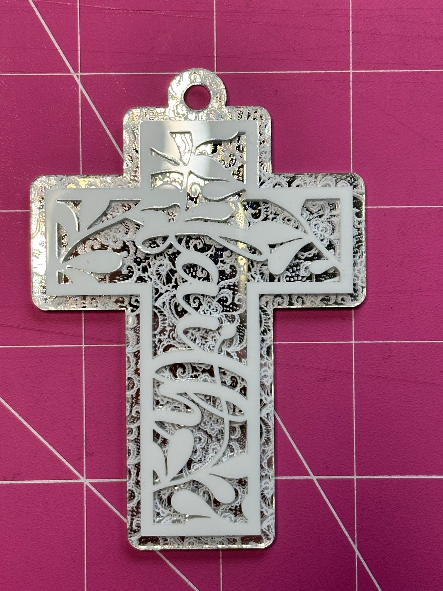 Faith Cross Trinket - Stacked 2 Layer Acrylic Homecoming Trinket