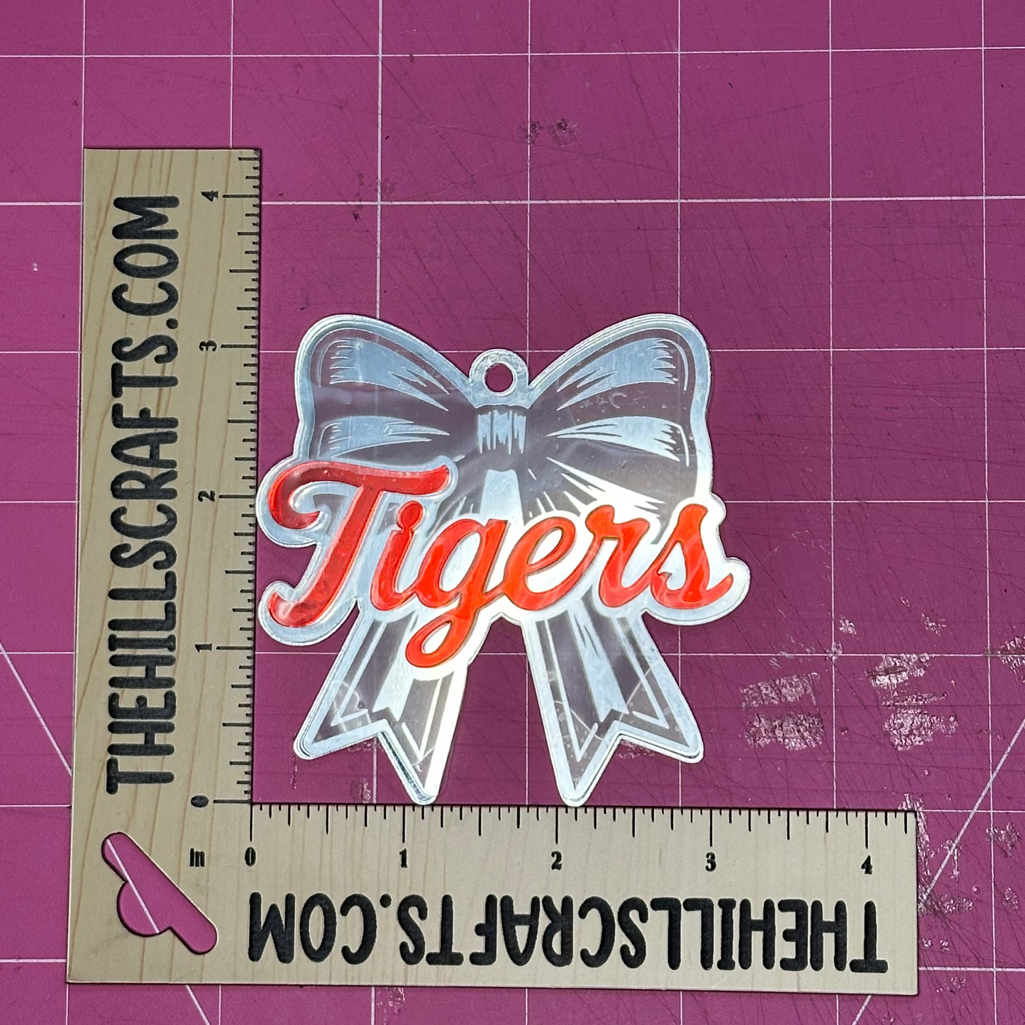 Custom Mascot Bow - Stacked 2 Layer Acrylic Homecoming Trinket