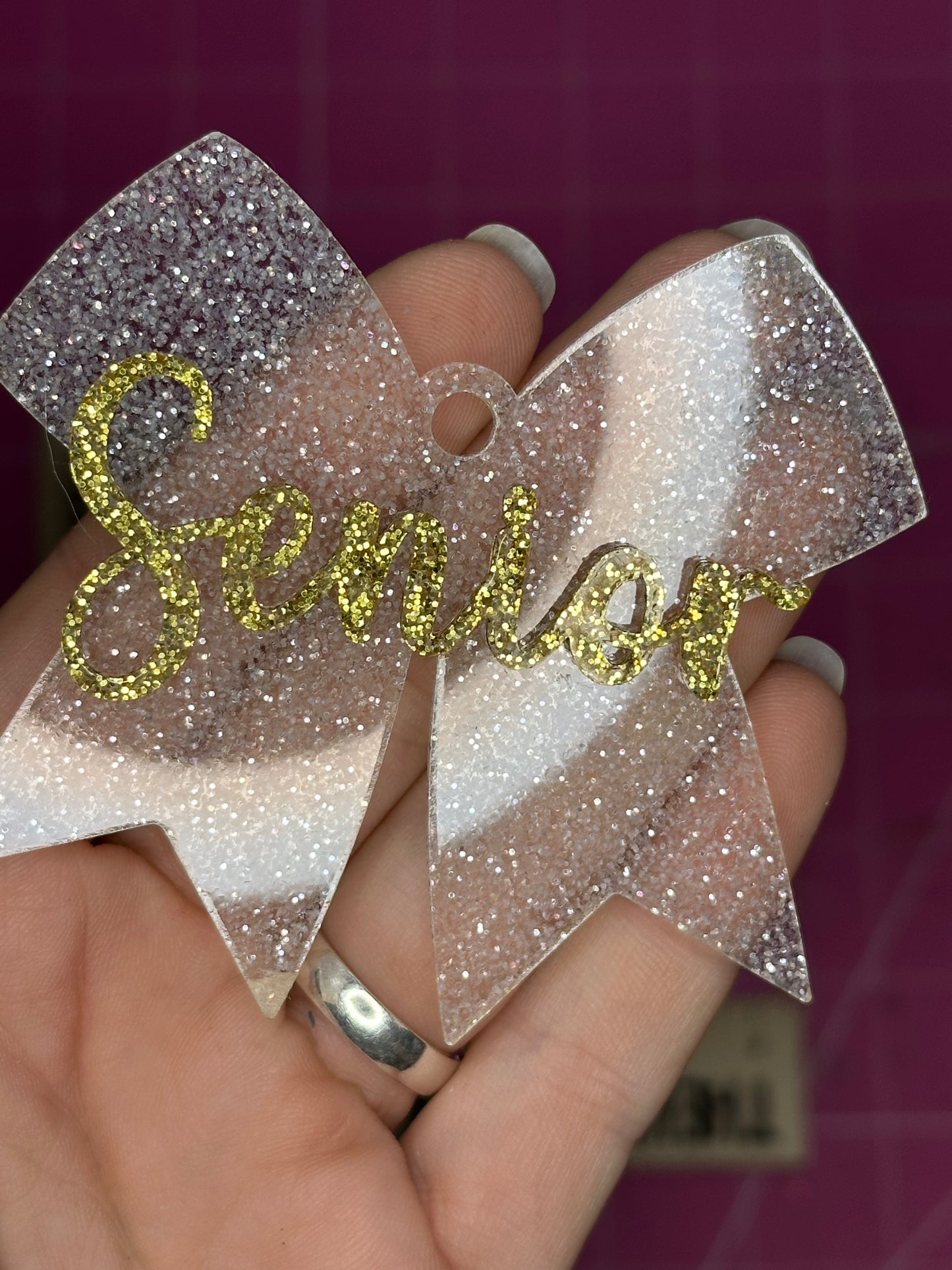 Senior Bow 2 Layer Acrylic Homecoming Trinket