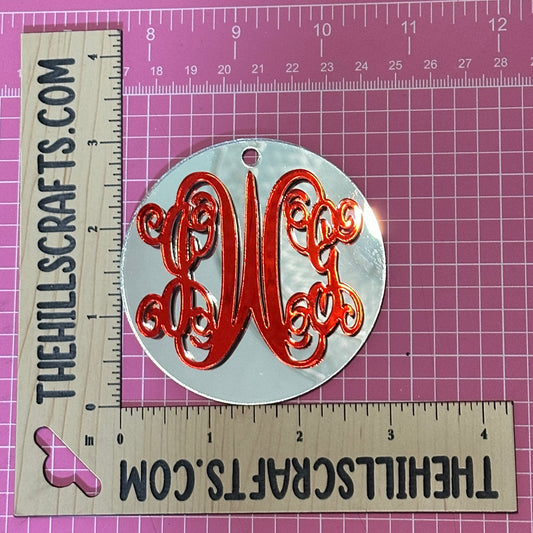 Custom Monogram Hanging Trinket - Stacked 2 Layer Acrylic Homecoming Trinket