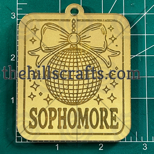 Sophomore DIsco Coquette  Disco Ball Trinket