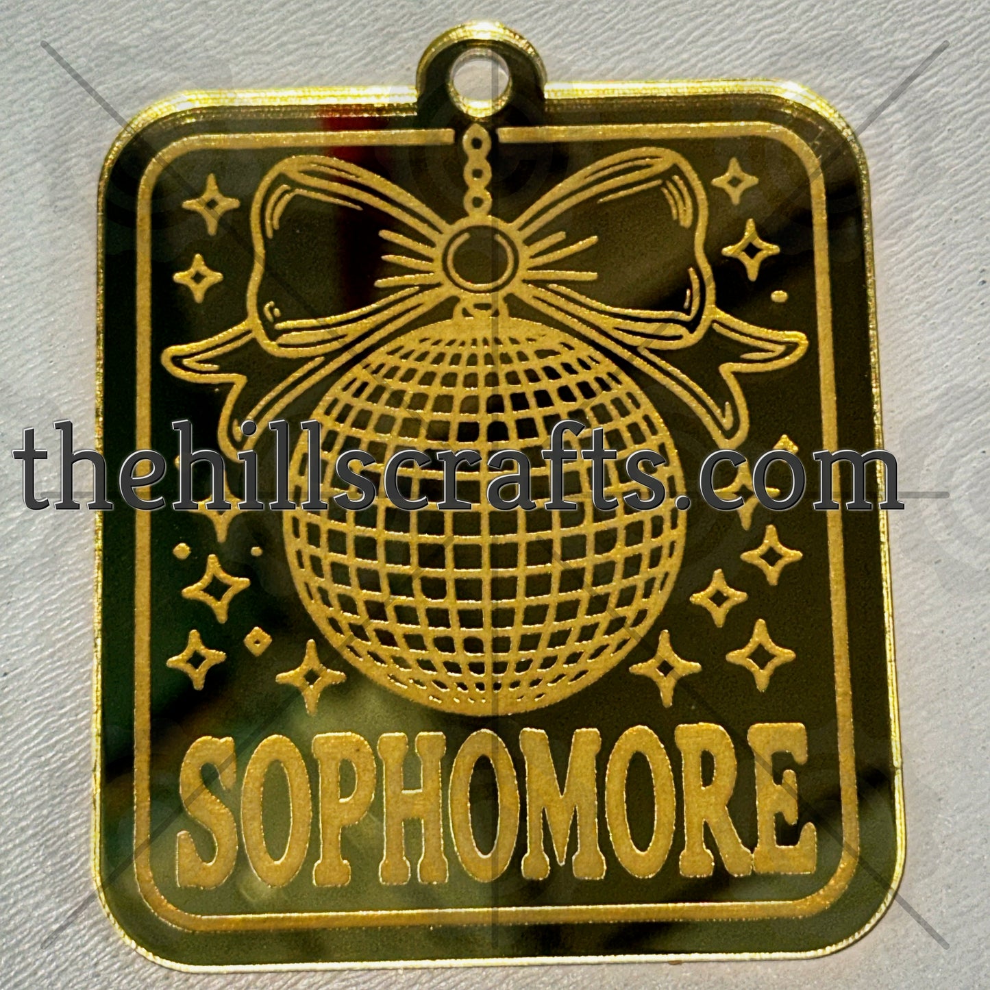 Sophomore DIsco Coquette  Disco Ball Trinket