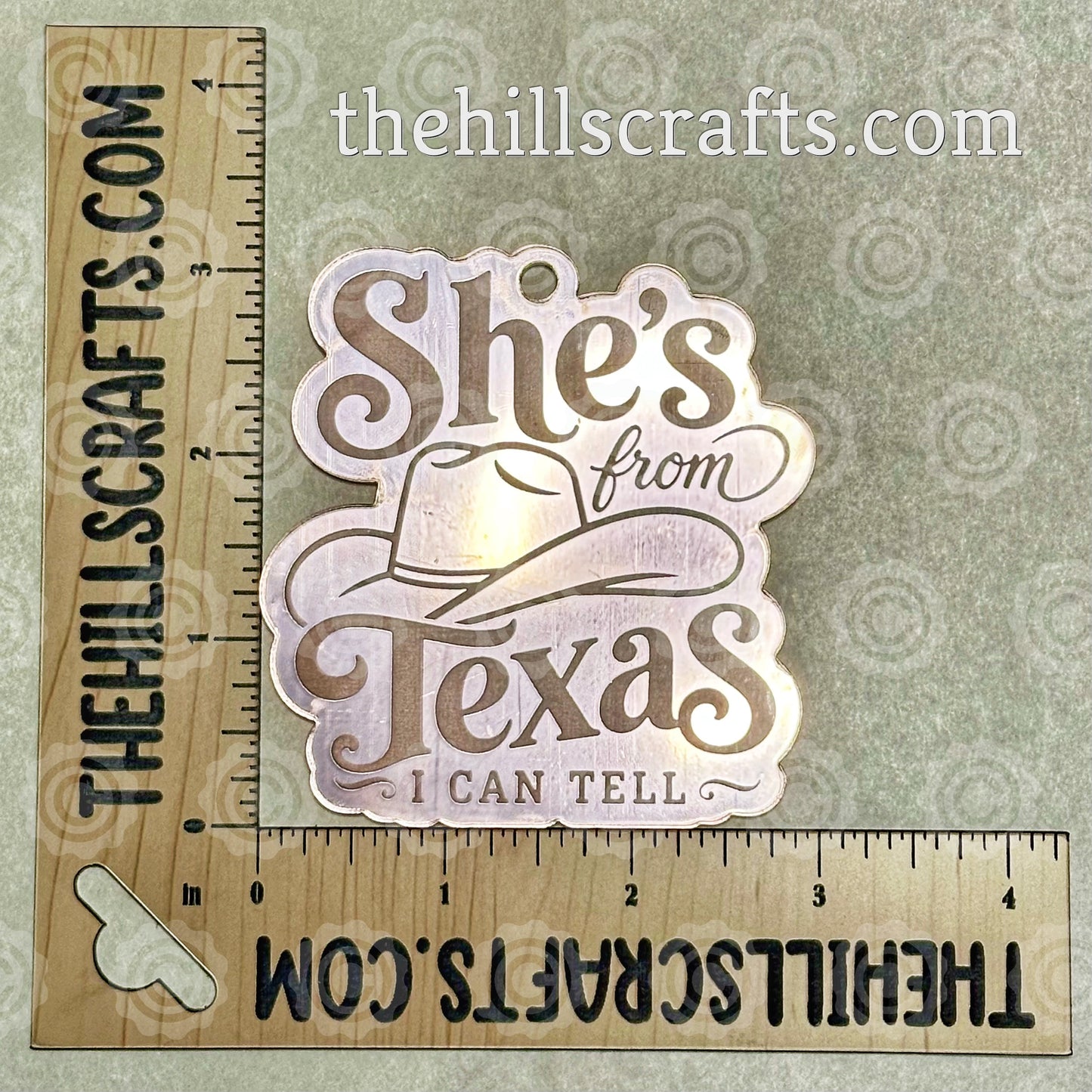 Texas - Girl - Charm - Single Layer Engraved Homecoming Trinket