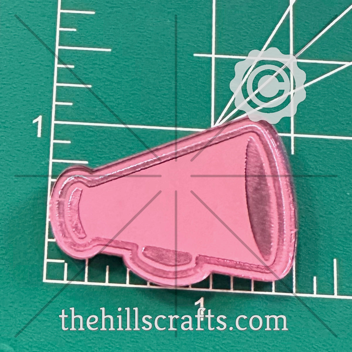 Cheer Megaphone Acrylic Bow Center