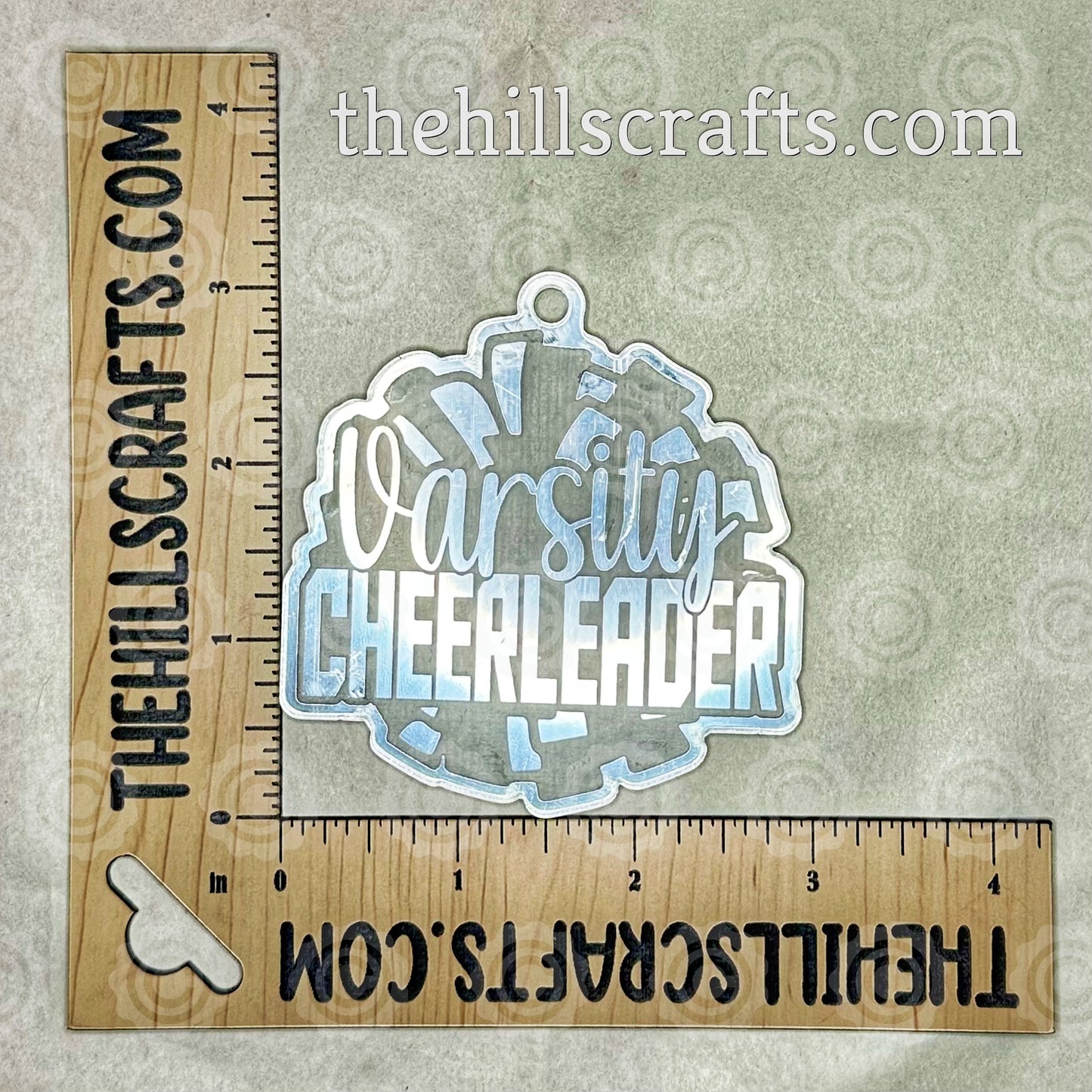 Varsity Cheerleader Pom Pom Homecoming Trinket - Mirror Acrylic Trinket