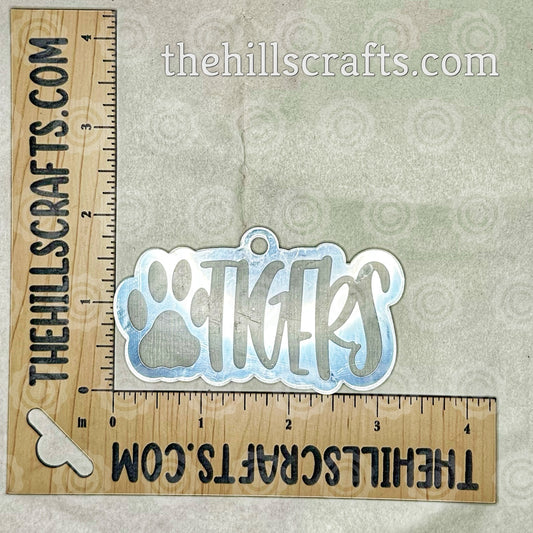 Tigers with Paw Print Trinket - Homecoming Trinket - Mirror Acrylic Trinket