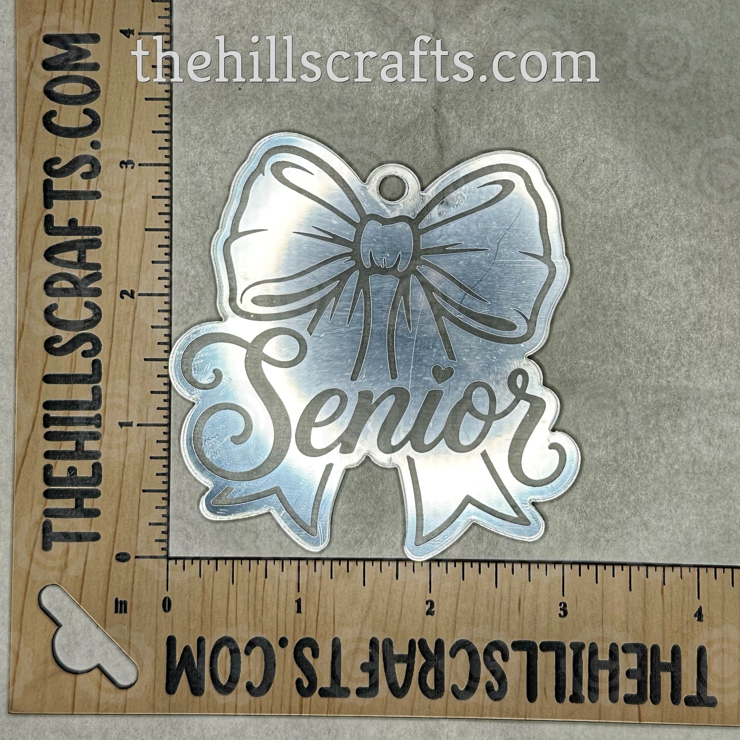 Senior with Coquette Bow - Homecoming Trinkets - Mirror Engraved Acrylic Trinket
