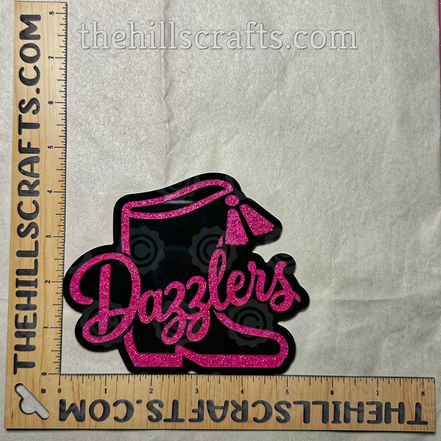 Custom Drill Boot Name - Mirror Acrylic Mum Center Two Layer