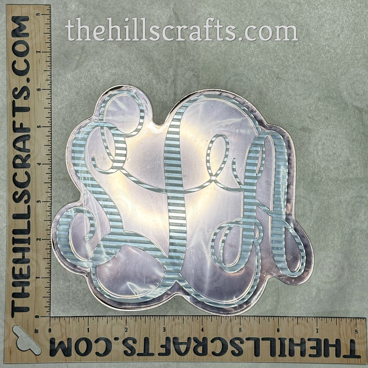 Custom Monogram - Mirror Acrylic Mum Center Two Layer