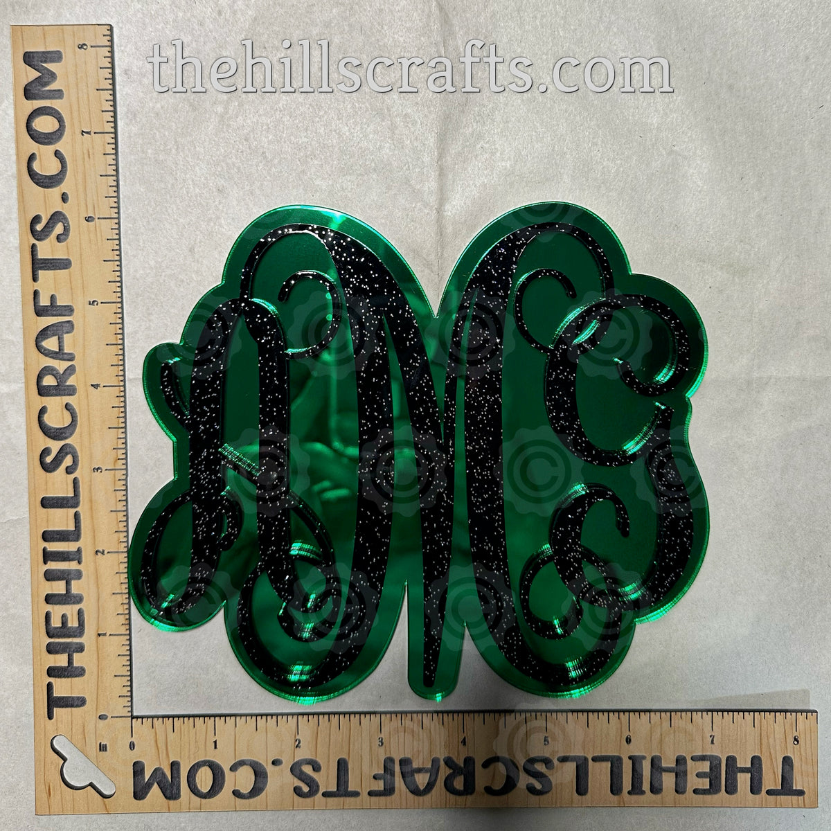 Custom Monogram - Mirror Acrylic Mum Center Two Layer