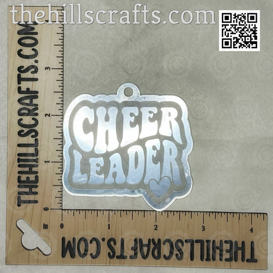 Cheer Cheerleader Words with Heart Trinket - Charm - Single Layer Engraved Homecoming Trinket
