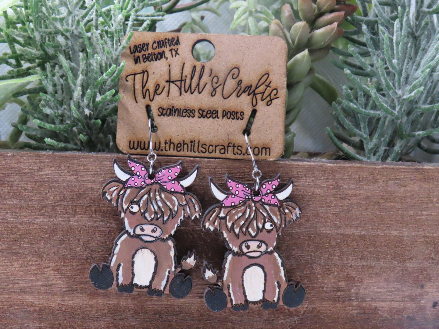 Highland Cow - Fluffy Cow Earrings