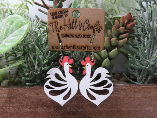 Chicken Dangle Earrings