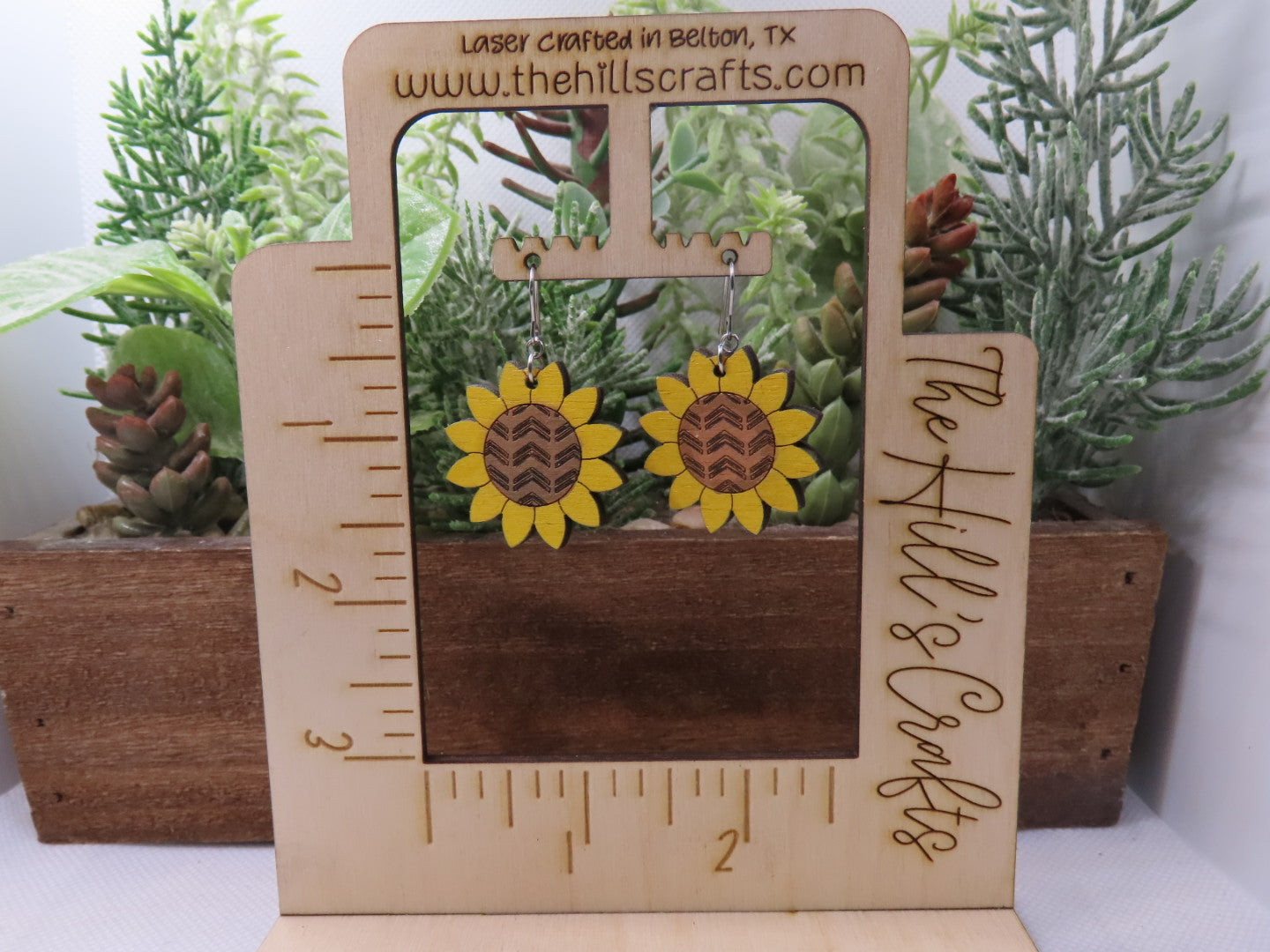 Sunflower Earrings Small Dangle