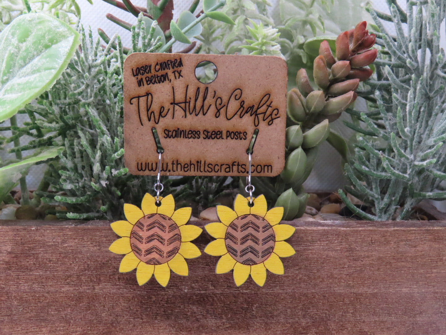 Sunflower Earrings Small Dangle