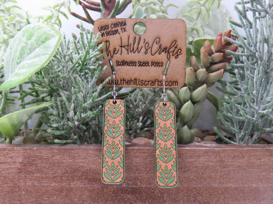 Boho Leaves Patterned Earrings