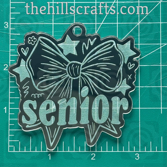 Senior Bow with Stars - Homecoming Trinkets - Mirror Acrylic Trinket