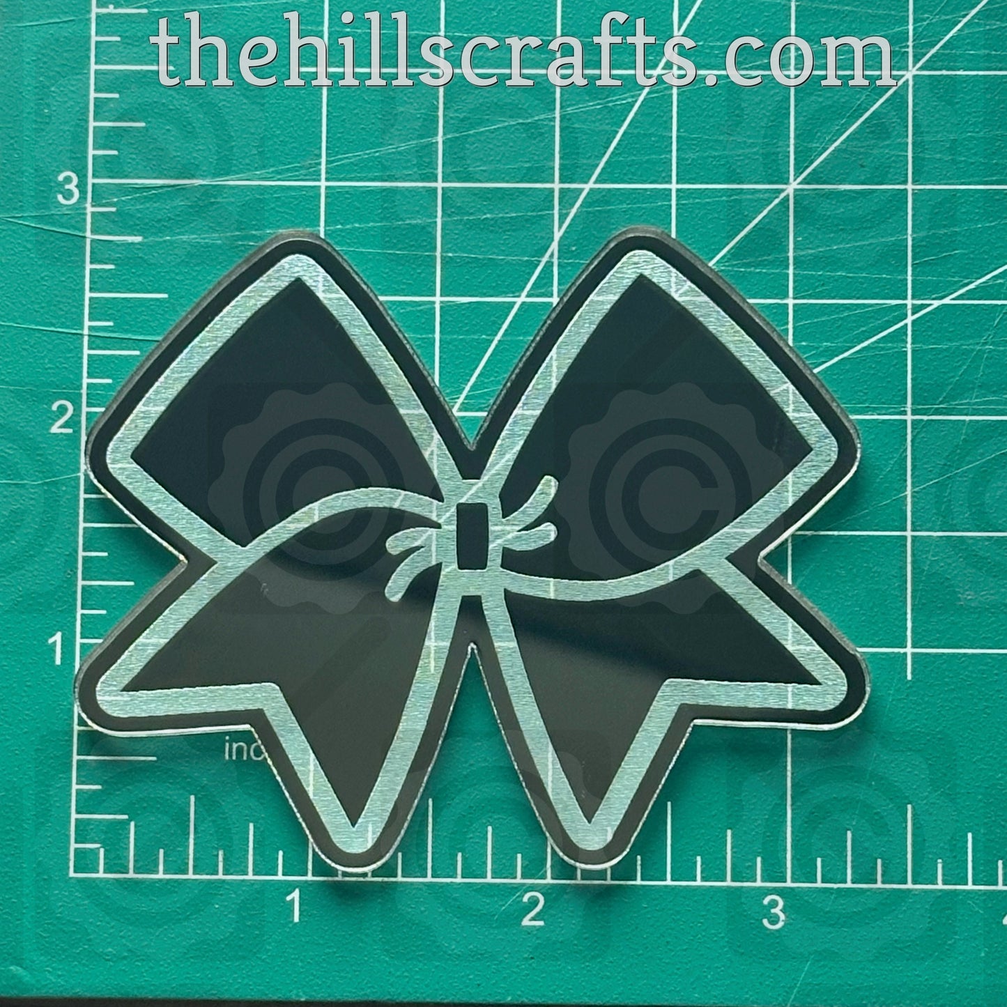 Cheer Bow Outline Cheerleader Trinket Homecoming Mirror Acrylic Trinket