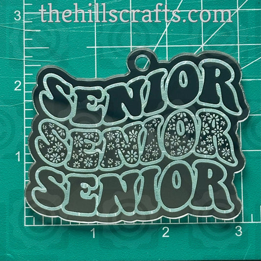 Senior Stacked with Flowers - Homecoming Trinkets - Mirror Acrylic Trinket
