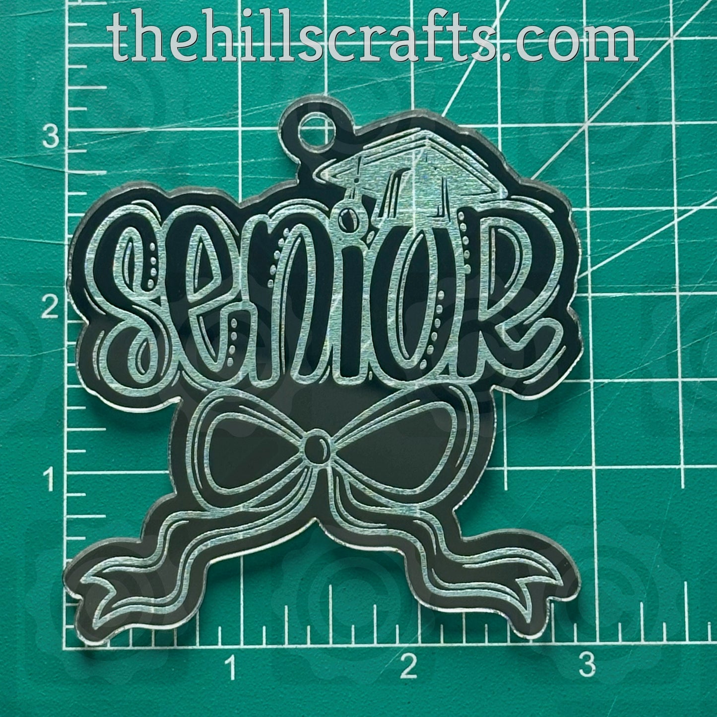 Senior With Bow and Grad Cap - Homecoming Trinkets - Mirror Acrylic Trinket